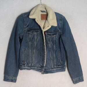 Levi's Sherpa Lined Denim Jacket‎ Women's Size XS